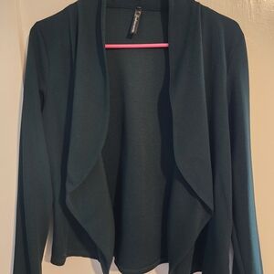 Fashionomics Emerald Green Open Front Cardigan, Size Large